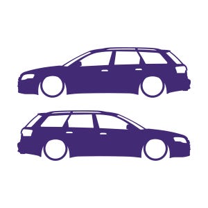 Conjunto de 2 adesivos com silhueta de carro rebaixado para Audi A4 S4 B7 Avant Roxo