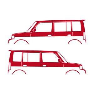 Set Of 2 Lowered Car Silhouette Decal Stickers For Scion Xb 1st Gen Red