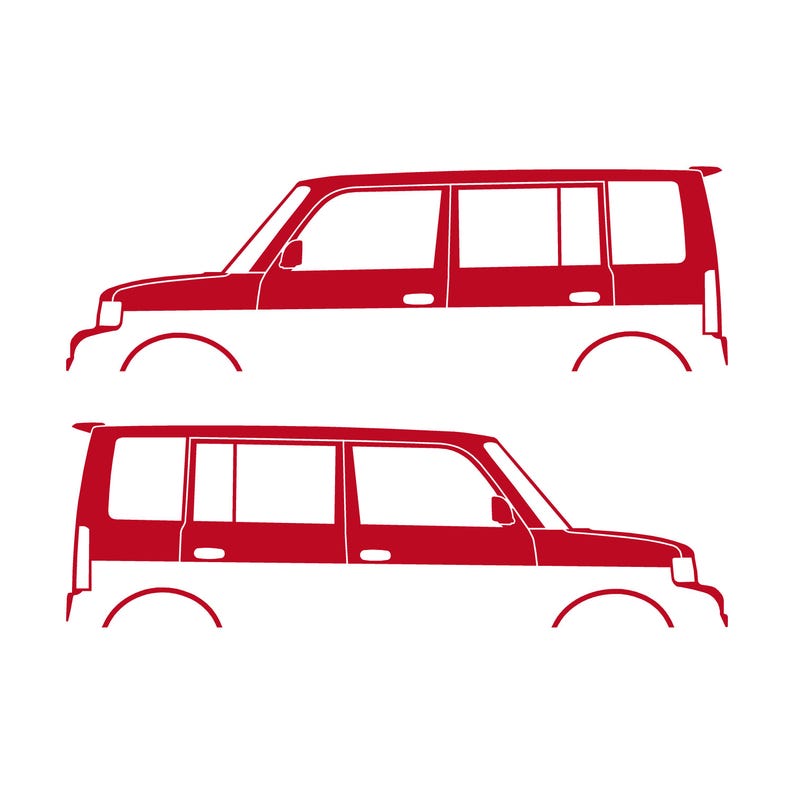 Set Of 2 Lowered Car Silhouette Decal Stickers For Scion Xb 1st Gen Red