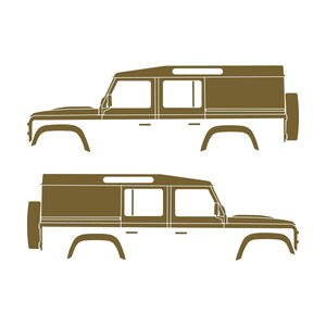 Lot de 2 autocollants silhouette de voiture pour Land Rover Defender 110 Utility Classic Or