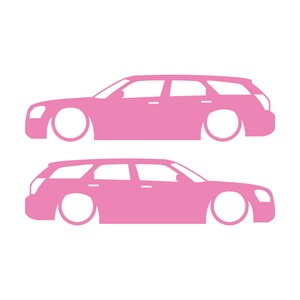 Set med 2 sänkta silhuettdekaler för Dodge Magnum Soft Pink