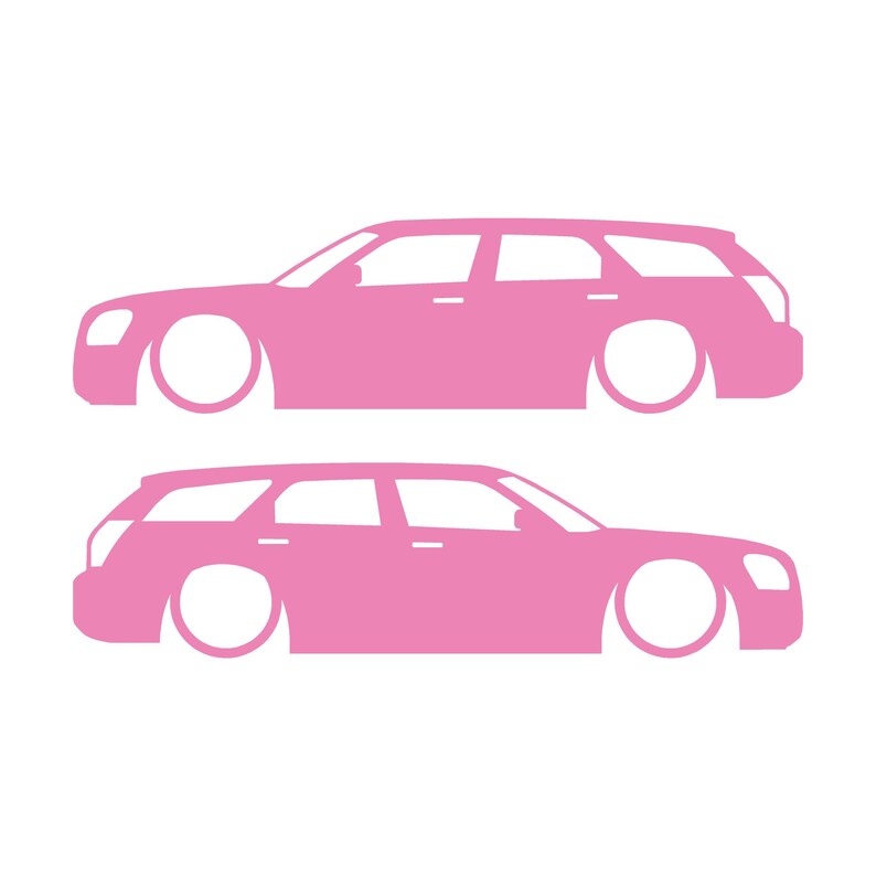 Set med 2 sänkta silhuettdekaler för Dodge Magnum Soft Pink
