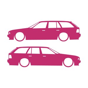 Set med 2 silhuettdekaler för BMW E34 5-serie Touring Rosa