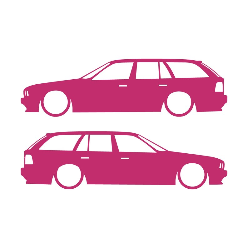 Set med 2 silhuettdekaler för BMW E34 5-serie Touring Rosa