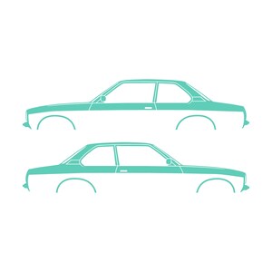 Juego de 2 pegatinas con silueta de coche para Opel Ascona C Coupé sedán de 2 puertas Mint