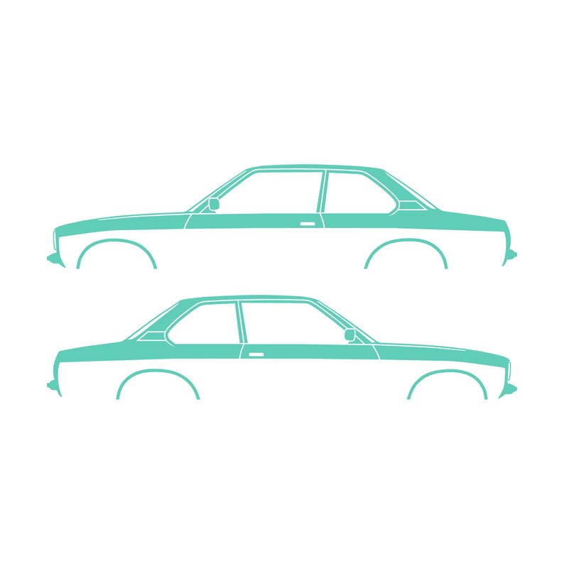 Juego de 2 pegatinas con silueta de coche para Opel Ascona C Coupé sedán de 2 puertas Mint