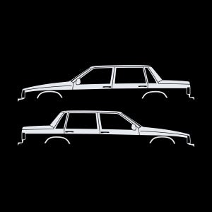 Set Of 2 Car Silhouette Decal Stickers For Volvo 744 Sedan image 3