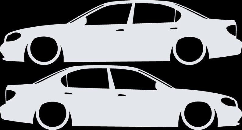 Set Of 2 Lowered Car Silhouette Decal Stickers For Nissan Cefiro A33 1998-2004 image 4