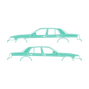 Juego de 2 pegatinas con silueta de coche para Ford Crown Victoria de 2.ª generación Mint