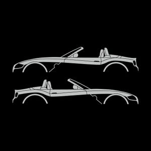 Set Of 2 Car Silhouette Decal Stickers For BMW Z4 E85 2002-09 Roadster Light Grey