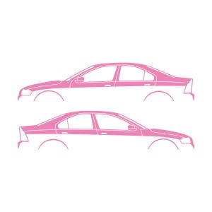 Set Of 2 Car Silhouette Decal Stickers For Volvo S60 R 1st Gen 2001-09 Soft Pink