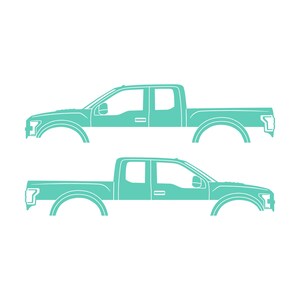 Set Of 2 Car Silhouette Decal Stickers For Ford Raptor F150 2nd Gen 2017 Mint