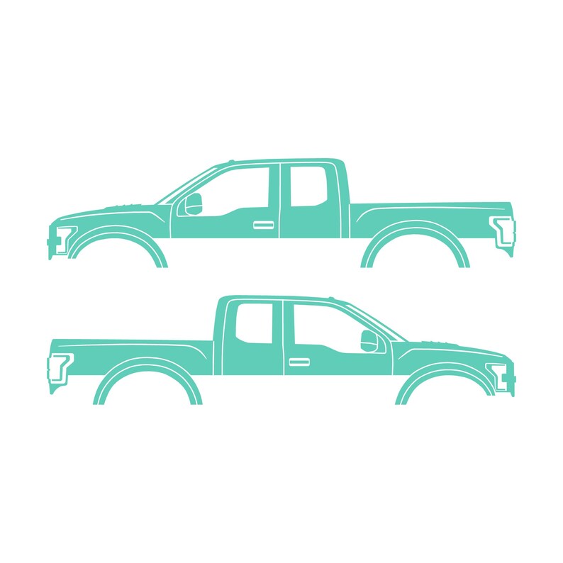 Set Of 2 Car Silhouette Decal Stickers For Ford Raptor F150 2nd Gen 2017 Mint