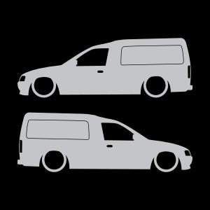 Juego de 2 pegatinas decorativas con silueta de furgoneta rebajada para Ford Escort Mk5 Plata