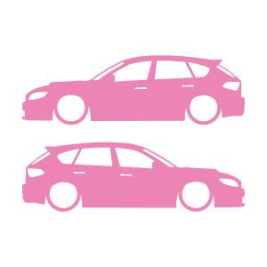 Conjunto de 2 adesivos com silhueta de carro rebaixado para Subaru Impreza WRX STI 3ª geração Hatchback GH Soft Pink