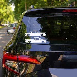 Set Of 2 Car Silhouette Decal Stickers For Chevrolet S10 2nd Gen Ext Cab 1998-2004 image 2