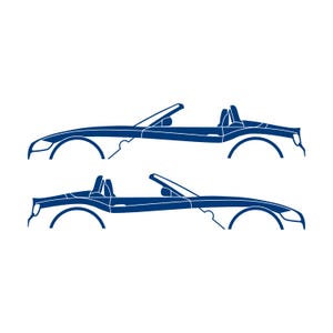 Set Of 2 Car Silhouette Decal Stickers For BMW Z4 E85 2002-09 Roadster Blue