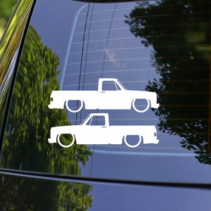 2x Lowered Truck Decal Stickers for Chevrolet C10 Short Pickup 3rd gen 1973-87