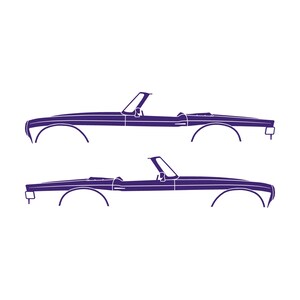 Set Of 2 Car Silhouette Decal Stickers For Triumph TR6 Purple