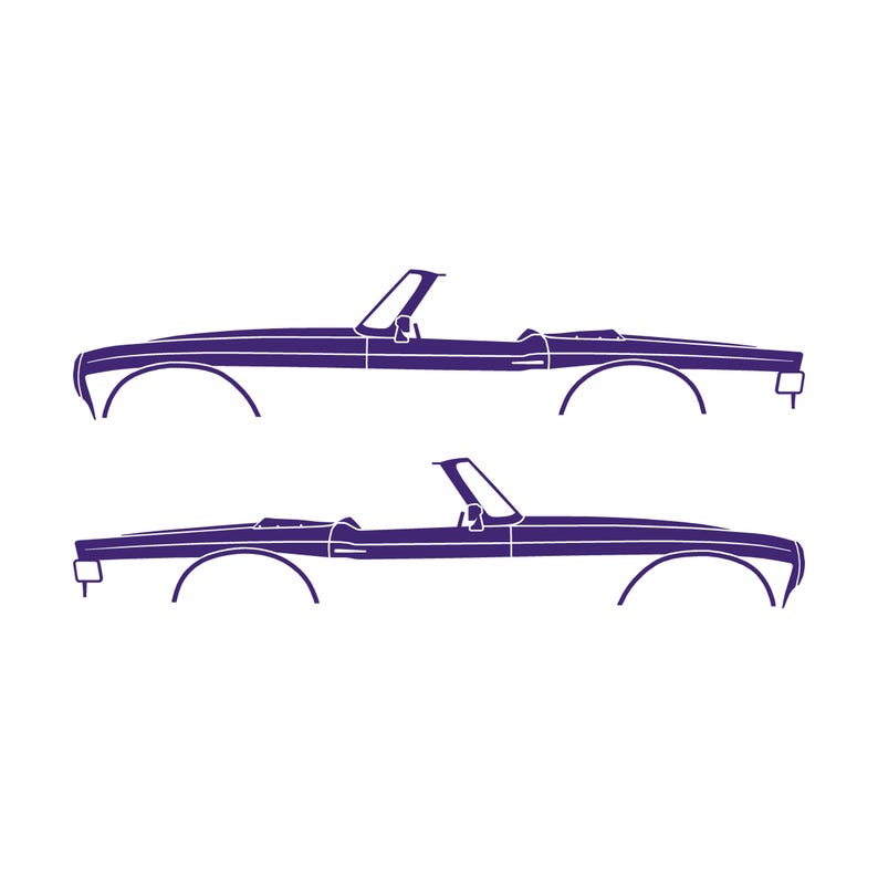 Set Of 2 Car Silhouette Decal Stickers For Triumph TR6 Purple