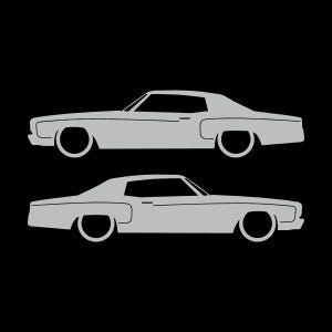 Set Of 2 Car Silhouette Decal Stickers For Chevrolet Monte Carlo 3rd Gen Light Grey