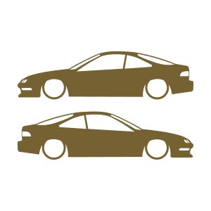 Set mit 2 Aufklebern für tiefergelegte Fahrzeuge für Acura Integra DC2 Coupé der 3. Generation Gold