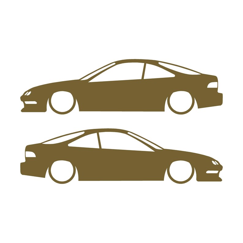 Set mit 2 Aufklebern für tiefergelegte Fahrzeuge für Acura Integra DC2 Coupé der 3. Generation Gold