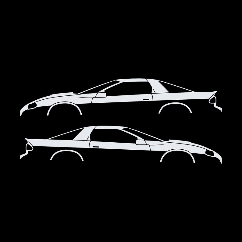 Set Of 2 Car Silhouette Decal Stickers For Chevrolet Camaro SS 4th Gen 1998-2002 Coupe White