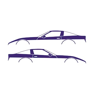 Set Of 2 Car Silhouette Decal Stickers For Chevrolet Corvette C4 Coupe Purple