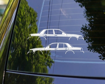 2x pegatinas de silueta de coche para Ford Crown Victoria 2ª generación 1998-2012