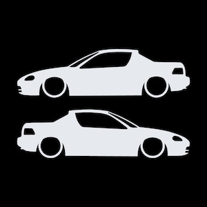 Set Of 2 Lowered Car Silhouette Decal Stickers For Honda Del Sol 1992-98 VTi White
