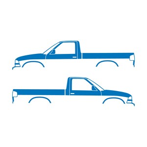 Set Of 2 Car Silhouette Decal Stickers For Chevrolet Avalanche 2nd Gen Sky Blue