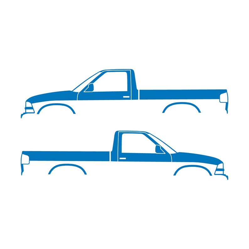 Set Of 2 Car Silhouette Decal Stickers For Chevrolet Avalanche 2nd Gen Sky Blue