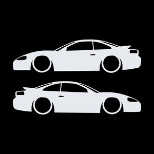 Set Of 2 Car Silhouette Decal Stickers For Dodge Stealth RT Turbo White