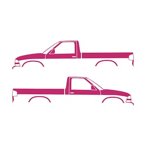 Set Of 2 Car Silhouette Decal Stickers For Chevrolet Avalanche 2nd Gen Pink