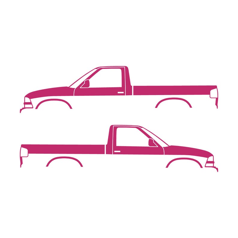 Set Of 2 Car Silhouette Decal Stickers For Chevrolet Avalanche 2nd Gen Pink