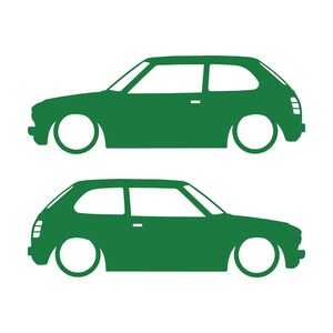 Set di 2 adesivi a forma di silhouette per auto Honda Civic EG Hatch Si 5a generazione B16 JDM Verde
