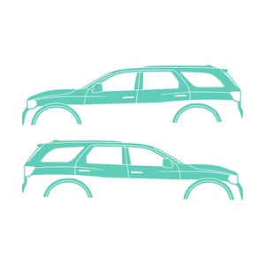 Set Of 2 Car Silhouette Decal Stickers For Dodge Durango 3rd Gen Mint