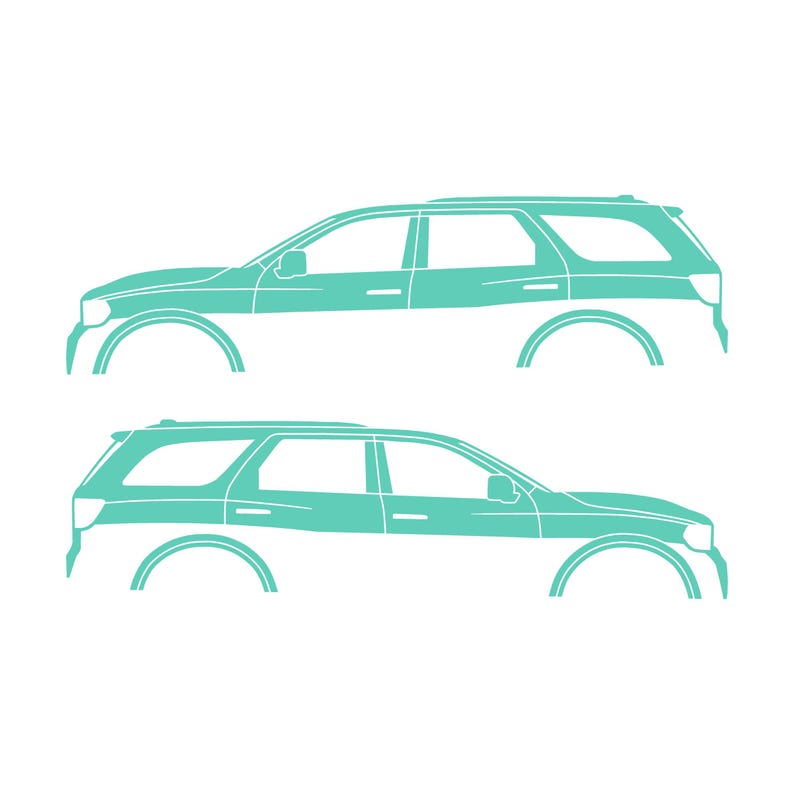 Set Of 2 Car Silhouette Decal Stickers For Dodge Durango 3rd Gen Mint