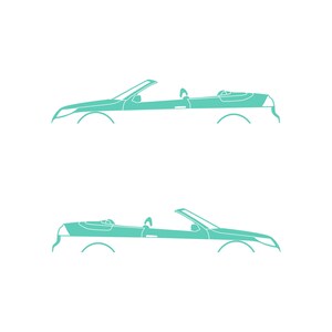 Set Of 2 Car Silhouette Decal Stickers For Saab 9-3 Facelift 2nd Gen Convertible Mint