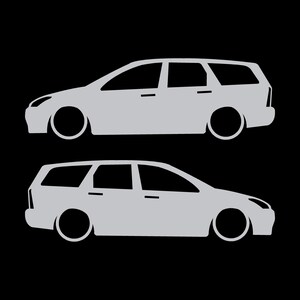 Set Of 2 Car Silhouette Decal Stickers For Ford Cortina Mk1 Estate Wagon Silver