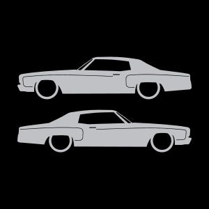 Set Of 2 Car Silhouette Decal Stickers For Chevrolet Monte Carlo 3rd Gen Silver