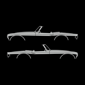 Set Of 2 Car Silhouette Decal Stickers For Triumph TR6 Light Grey