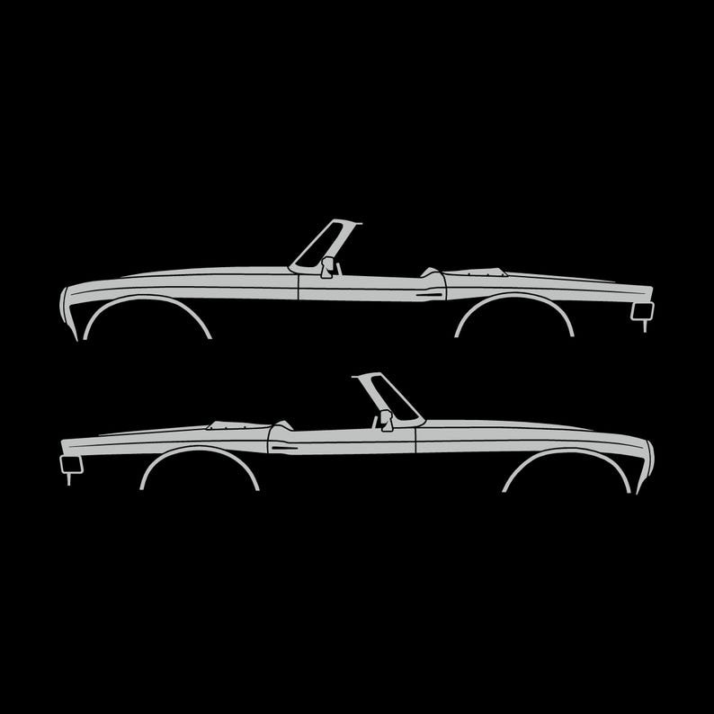 Set Of 2 Car Silhouette Decal Stickers For Triumph TR6 Light Grey