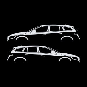 Set Of 2 Car Silhouette Decal Stickers For Volvo V60 2011-18 1st Gen image 3