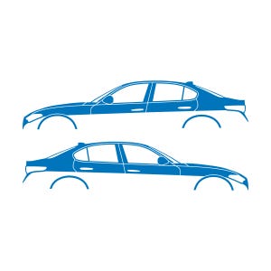 Set Of 2 Lowered Car Silhouette Decal Stickers For Alfa Romeo Giulia 952 2016 Sky Blue