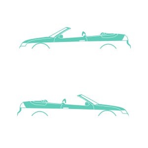 Set Of 2 Car Silhouette Decal Stickers For Saab 9-3 Early Spec 2nd Gen Convertible Mint