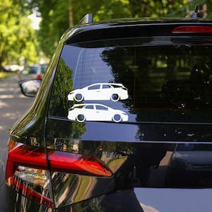 Set Of 2 Lowered Car Silhouette Decal Stickers For Honda Civic 9th Gen Tourer image 2