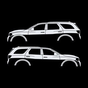 Set Of 2 Car Silhouette Decal Stickers For Dodge Durango 3rd Gen image 3
