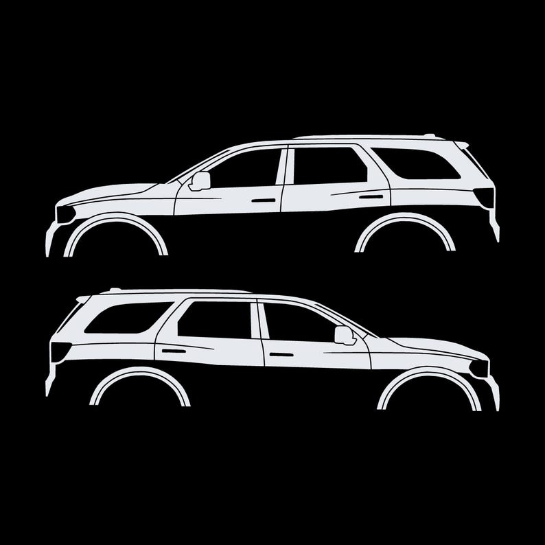 Set Of 2 Car Silhouette Decal Stickers For Dodge Durango 3rd Gen image 3